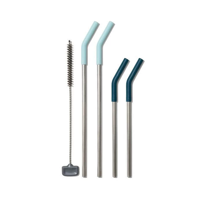 Reusable Straws With Cleaning Brush (5 Pc Set) 2 Reusable Straws With Cleaning Brush (5 Pc Set) - Image 2
