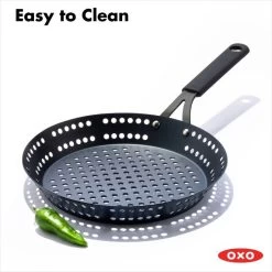 OXO Obsidian Carbon Steel 12" BBQ Frypan With Silicone Sleeve -Kitchen Supply Store cc005104 001 8