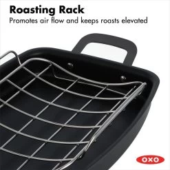 OXO Obsidian Carbon Steel Roaster With Rack -Kitchen Supply Store cc005106 001 5