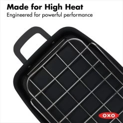 OXO Obsidian Carbon Steel Roaster With Rack -Kitchen Supply Store cc005106 001 6