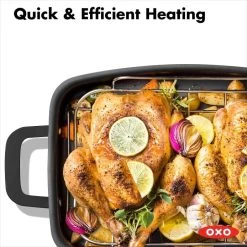 OXO Obsidian Carbon Steel Roaster With Rack -Kitchen Supply Store cc005106 001 7