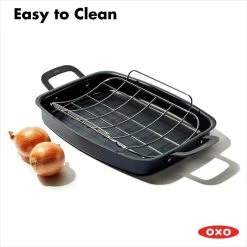 OXO Obsidian Carbon Steel Roaster With Rack -Kitchen Supply Store cc005106 001 8
