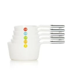 6 Piece Plastic Measuring Cups - White